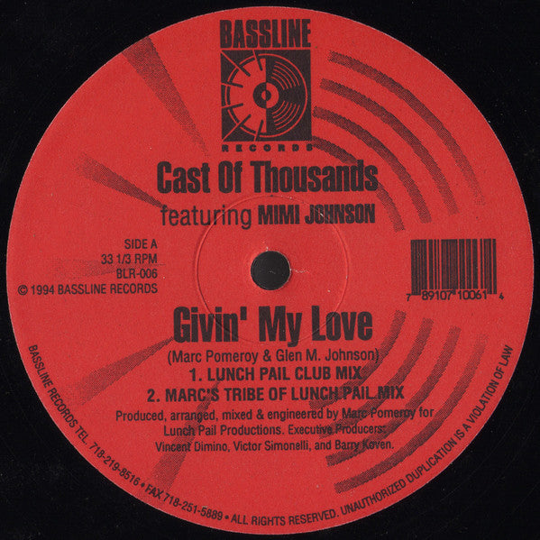 Cast Of Thousands Featuring Mimi Johnson : Givin' My Love (12")