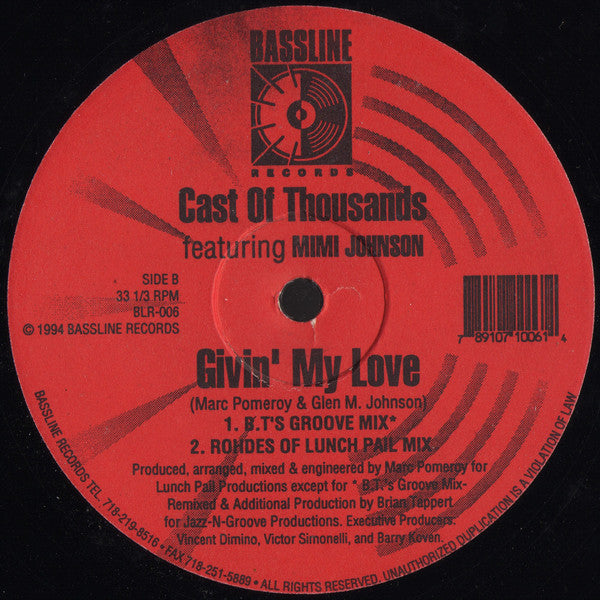 Cast Of Thousands Featuring Mimi Johnson : Givin' My Love (12")