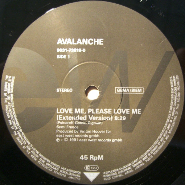 Avalanche (8) : Love Me, Please Love Me (12", Maxi)