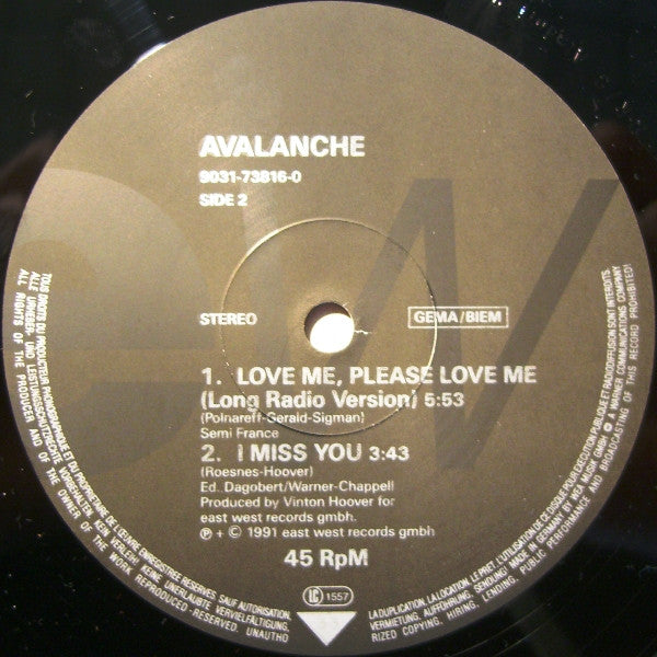 Avalanche (8) : Love Me, Please Love Me (12", Maxi)