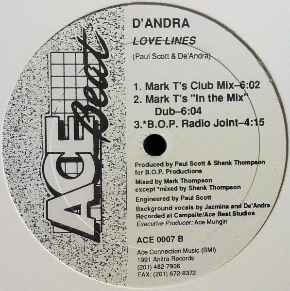D'Andra : Love Lines (12")