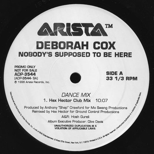 Deborah Cox : Nobody's Supposed To Be Here (12", Promo)
