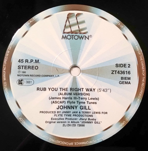 Johnny Gill : Rub You The Right Way (12")