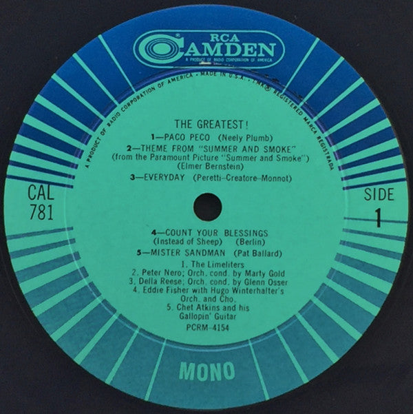 Various : The Greatest Stars And Songs (LP, Comp, Mono)