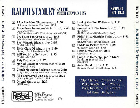 Ralph Stanley And The Clinch Mountain Boys : 1971 - 1973 Sampler (CD, Comp)