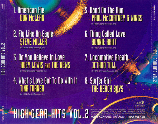 Various : High Gear Hits Volume 2 (CD, Comp, Promo)