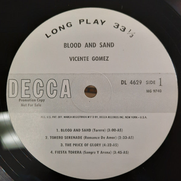 Vicente Gomez : Blood And Sand (LP, Promo)