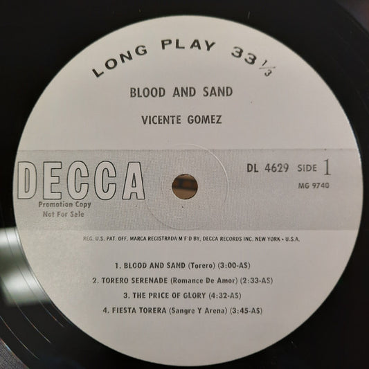 Vicente Gomez : Blood And Sand (LP, Promo)