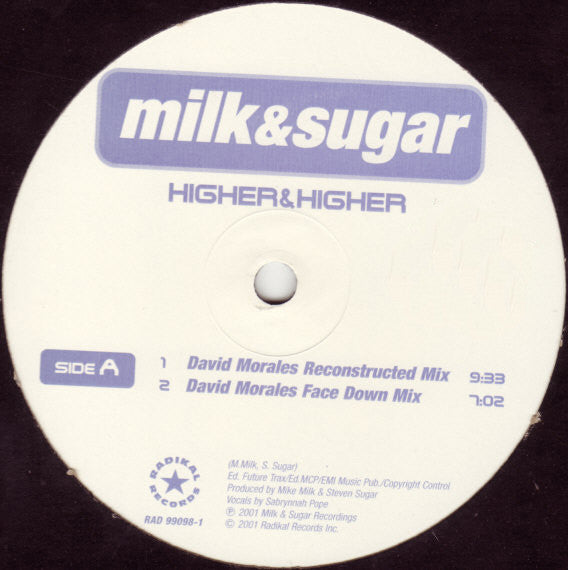 Milk & Sugar : Higher & Higher (2x12")