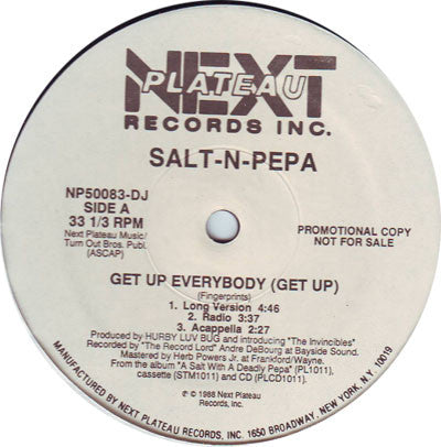 Salt 'N' Pepa : Get Up Everybody (Get Up) (12", Promo)