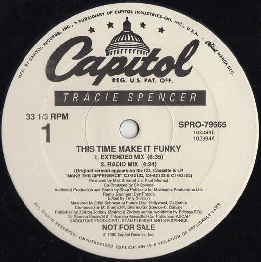 Tracie Spencer : This Time Make It Funky (12", Promo)