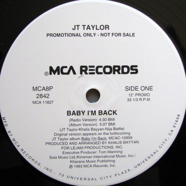 J.T. Taylor : Baby I'm Back (12", Promo)