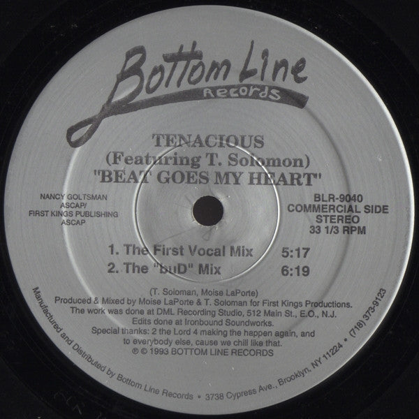 Tenacious Featuring T. Solomon (3) : Beat Goes My Heart (12")