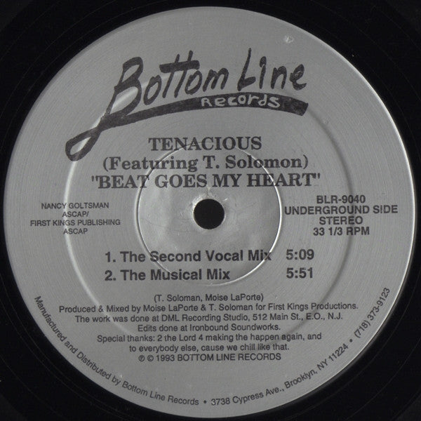 Tenacious Featuring T. Solomon (3) : Beat Goes My Heart (12")