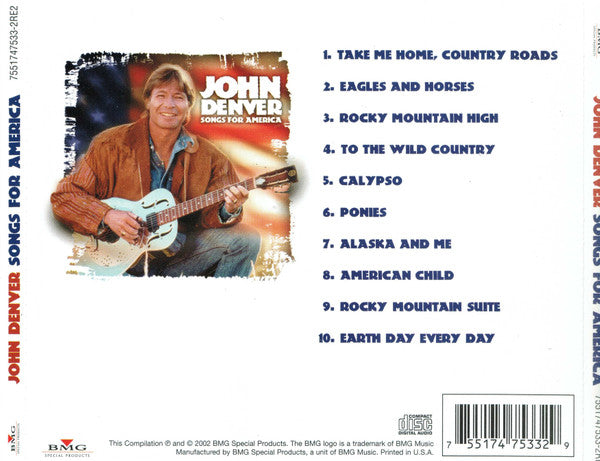 John Denver : Songs For America (CD, Album, Comp)