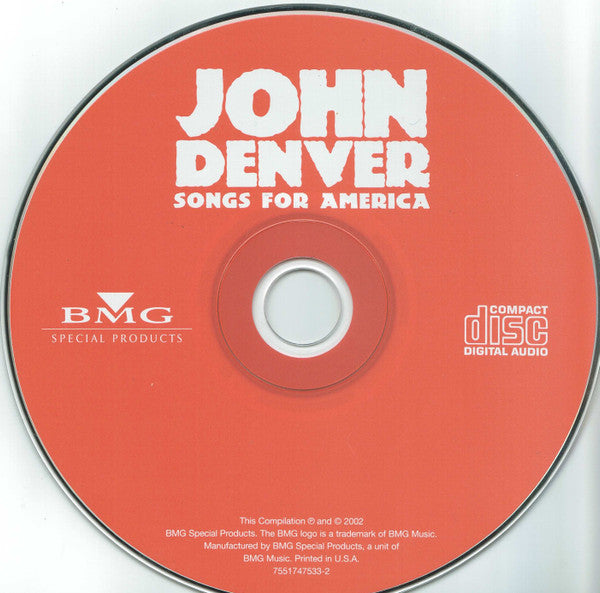 John Denver : Songs For America (CD, Album, Comp)