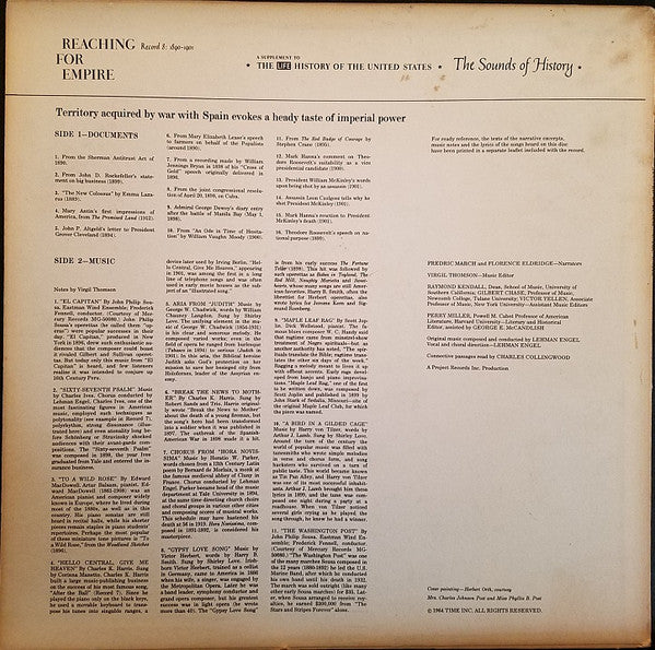 Various : The Sounds Of History Record 8: 1890 To 1901 / Reaching For Empire (LP)