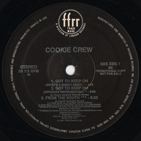 The Cookie Crew : Got To Keep On (12", Promo)