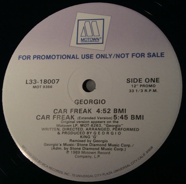 Georgio (2) : Car Freak (12", Promo)