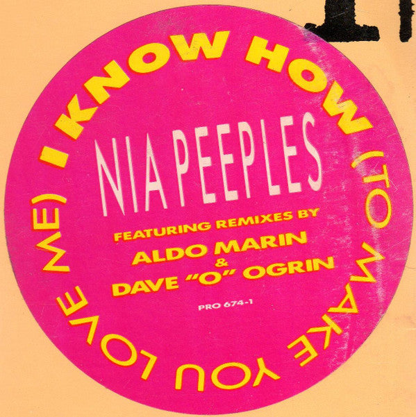 Nia Peeples : I Know How (To Make You Love Me) (12", Maxi, Promo)