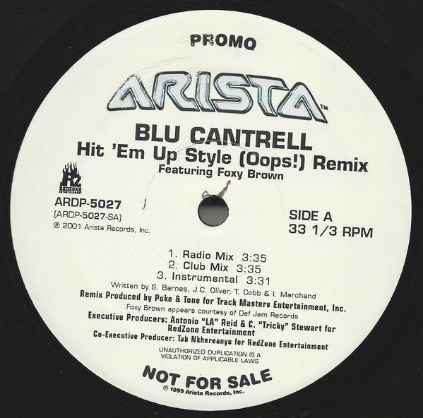 Blu Cantrell : Hit 'Em Up Style (Oops!) Remix (12", Promo)