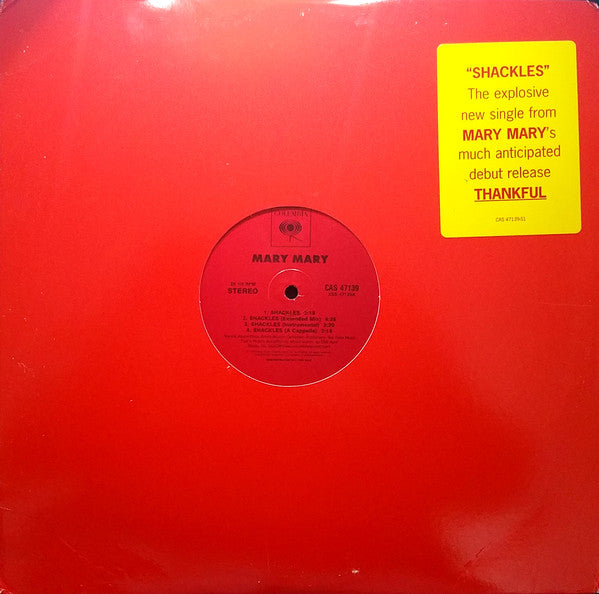 Mary Mary : Shackles (12", Single, Promo)
