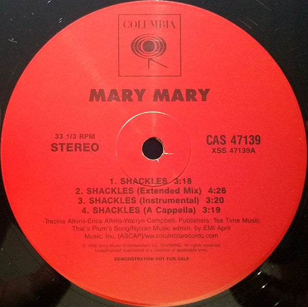 Mary Mary : Shackles (12", Single, Promo)