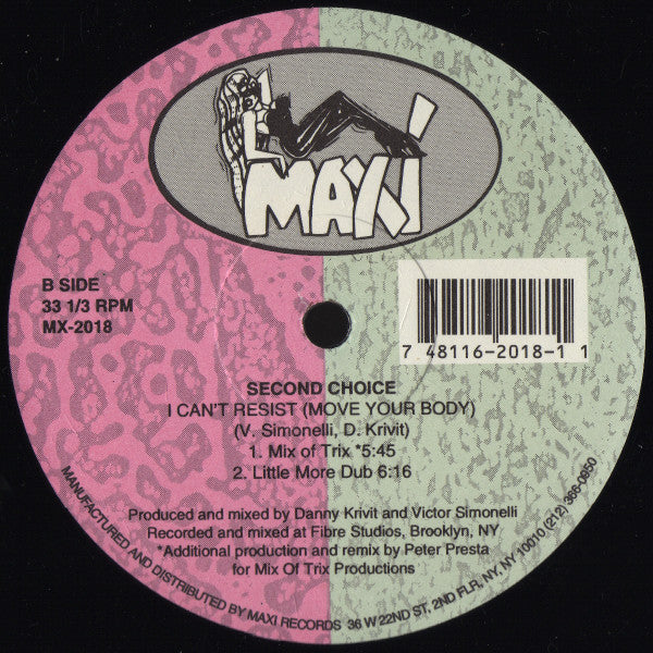 Second Choice : I Can't Resist (Move Your Body) (12")