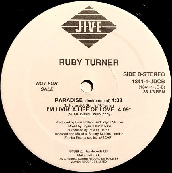 Ruby Turner : Paradise (12", Single, Promo)