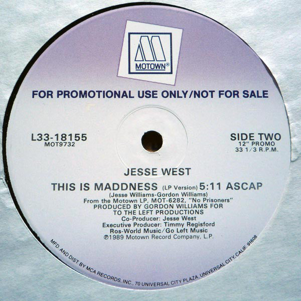 Jesse West : I Saw You (12", Promo)