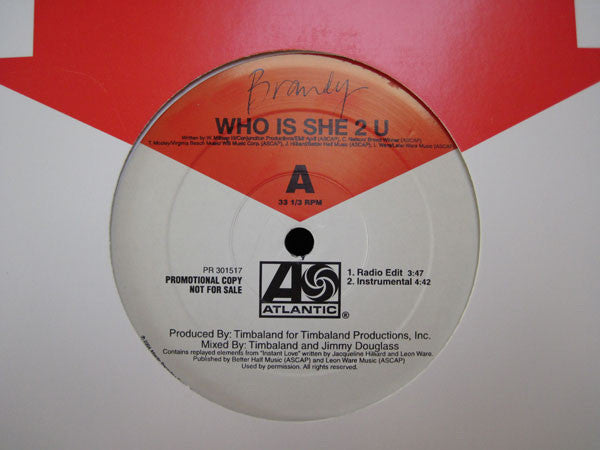 Brandy (2) : Who Is She 2 U (12", Promo)
