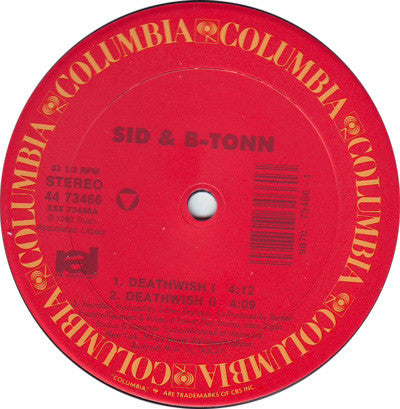 Sid & B-Tonn : Deathwish (12", Single)