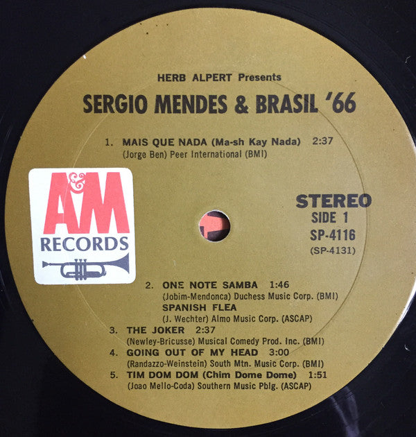 Sérgio Mendes & Brasil '66 : Herb Alpert Presents Sergio Mendes & Brasil '66 (LP, Album, Mon)