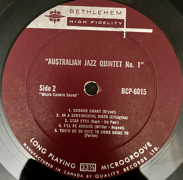 The Australian Jazz Quintet + Osie Johnson : Australian Jazz Quintet +1 (LP, Mono)