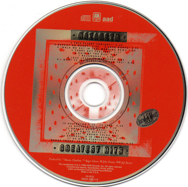 Nazareth (2) : Greatest Hits (CD, Comp, Club, RM, CRC)