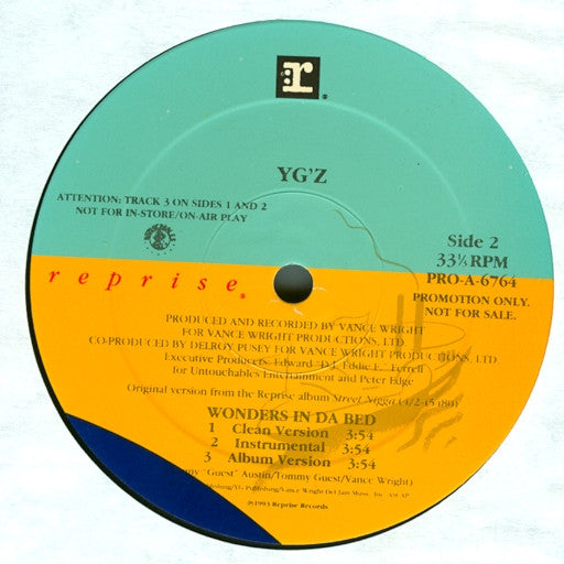 YG'z : Ghetto Celeb / Wonders In Da Bed (12", Promo)