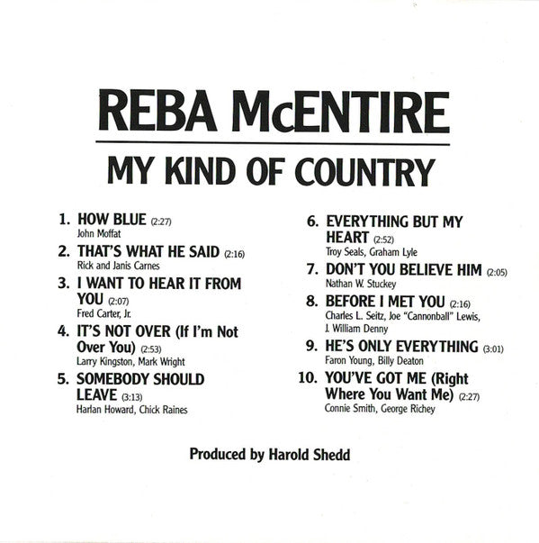 Reba McEntire : My Kind Of Country (CD, Album, RE)