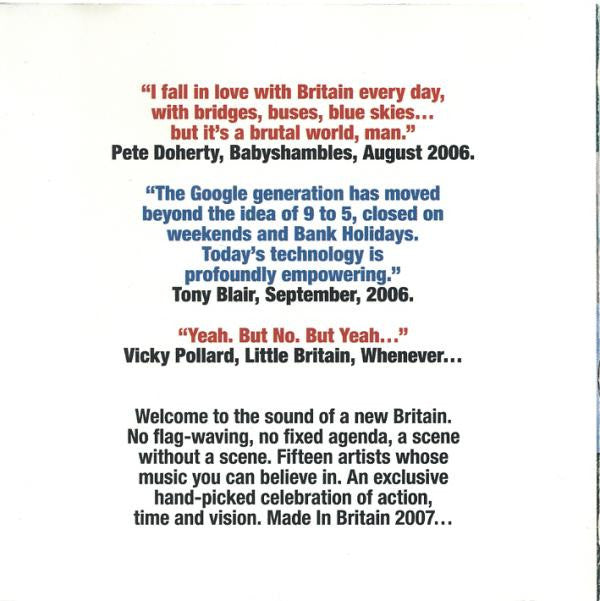 Various : Made In Britain 2007 (CD, Comp)