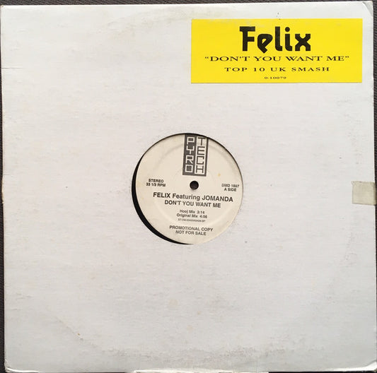 Felix Featuring Jomanda : Don't You Want Me (12", Promo)