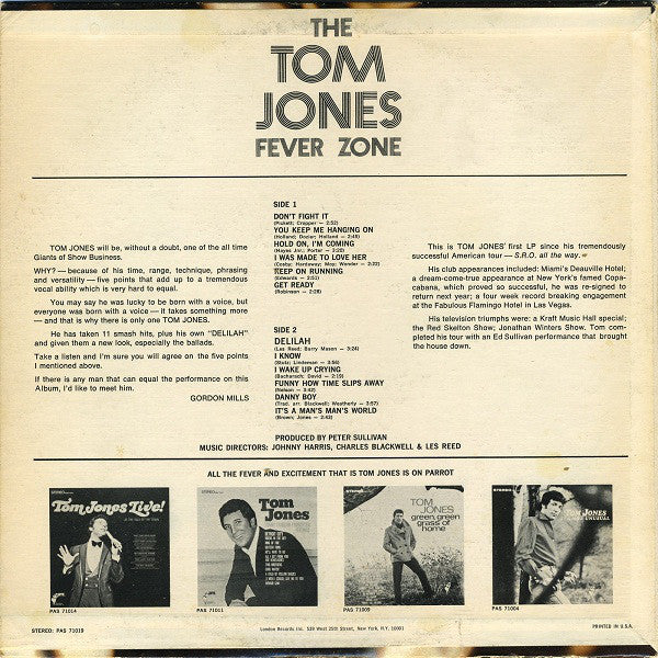 Tom Jones : The Tom Jones Fever Zone (LP, Album, Ter)