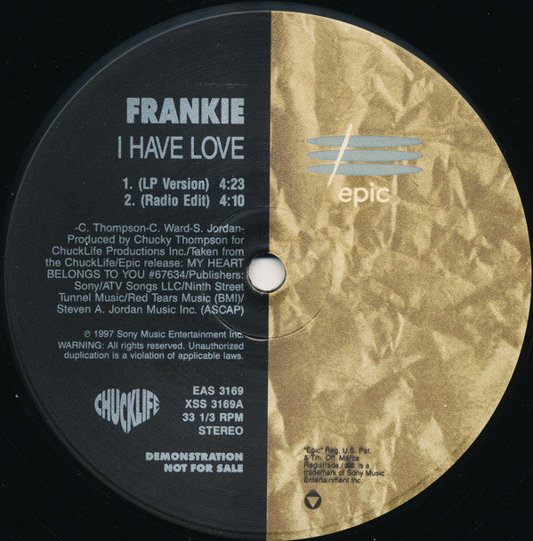 Frankie (4) : I Have Love (12", Promo)