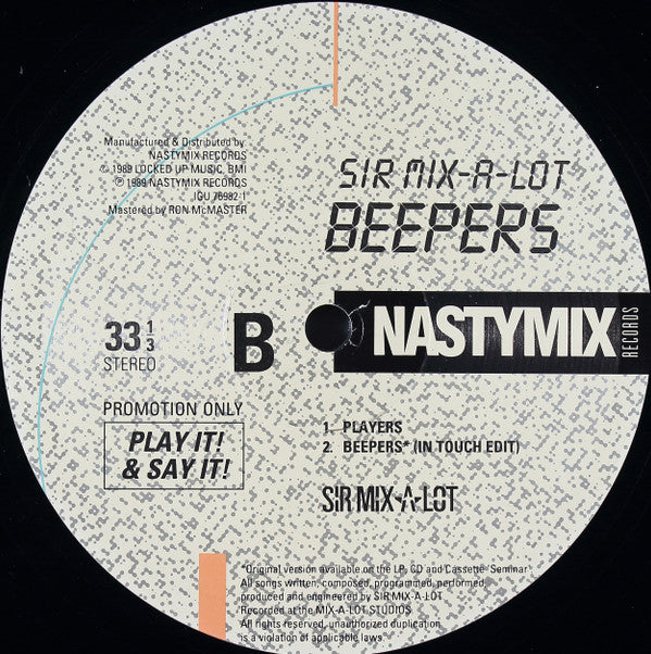 Sir Mix-A-Lot : Beepers (12", Promo)