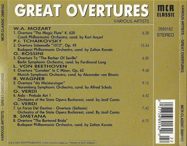 Various : Great Overtures (CD, Comp)