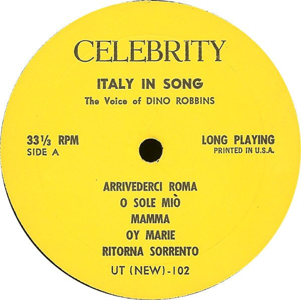 Dino Robbins : Italy In Song (LP, Album)