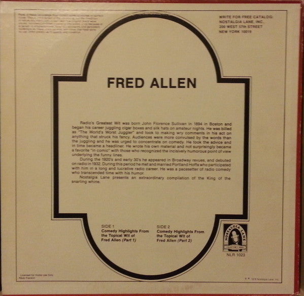 Fred Allen (2) : The World Of Fred Allen (LP, Album)
