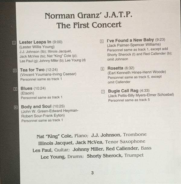 Jazz At The Philharmonic : The First Concert! (CD, Album, RE)