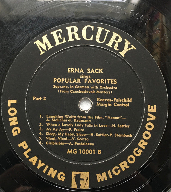 Erna Sack : Erna Sack Sings Strauss, Lehar And Popular Favorites (LP, Comp, Mono)