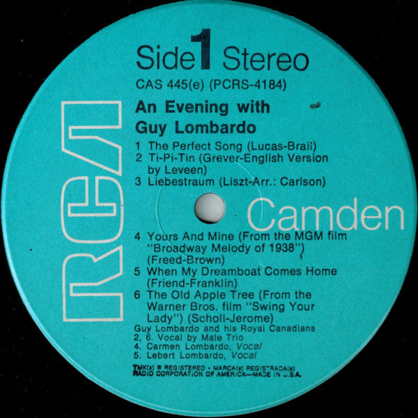 Guy Lombardo And His Royal Canadians : An Evening With Guy Lombardo (LP, Comp, RE)
