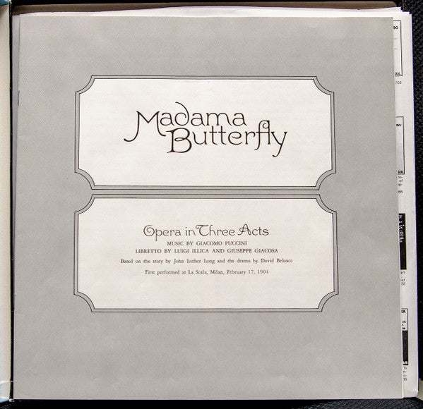 Giacomo Puccini - Anna Moffo - Cesare Valletti - Fernando Corena - Rosalind Elias / Erich Leinsdorf : Madame Butterfly (3xLP, RE, Inc + Box)