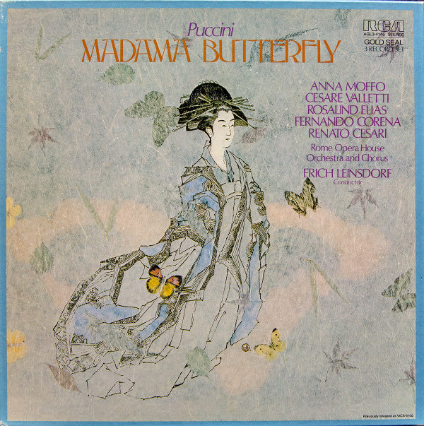 Giacomo Puccini - Anna Moffo - Cesare Valletti - Fernando Corena - Rosalind Elias / Erich Leinsdorf : Madame Butterfly (3xLP, RE, Inc + Box)